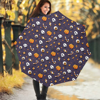 Halloween Eyeball Pattern Print Foldable Umbrella