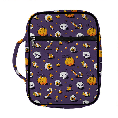 Halloween Eyeball Pattern Print Front Pocket Bible Bag