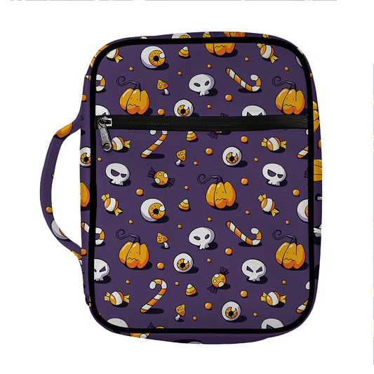 Halloween Eyeball Pattern Print Front Pocket Bible Bag