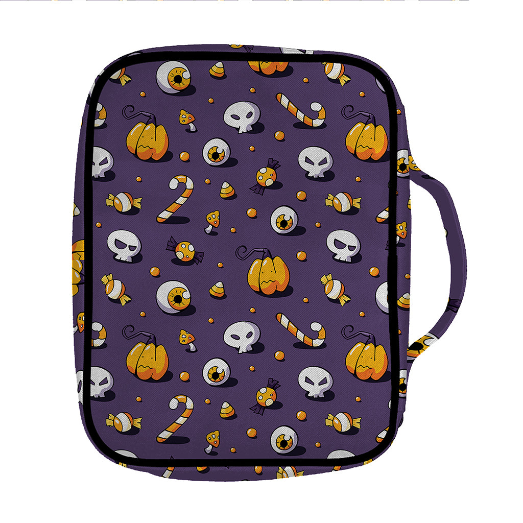 Halloween Eyeball Pattern Print Front Pocket Bible Bag