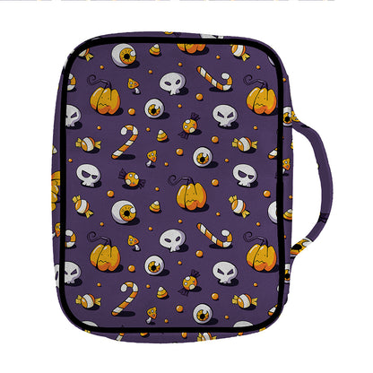 Halloween Eyeball Pattern Print Front Pocket Bible Bag