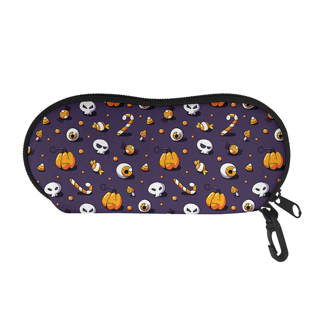 Halloween Eyeball Pattern Print Glasses Case