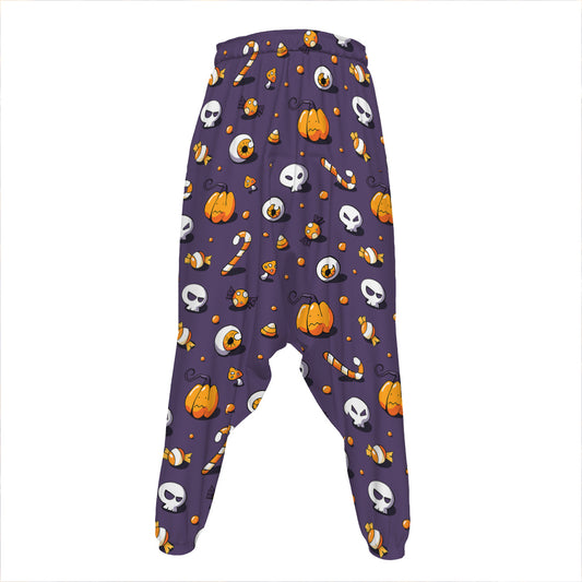 Halloween Eyeball Pattern Print Hammer Pants
