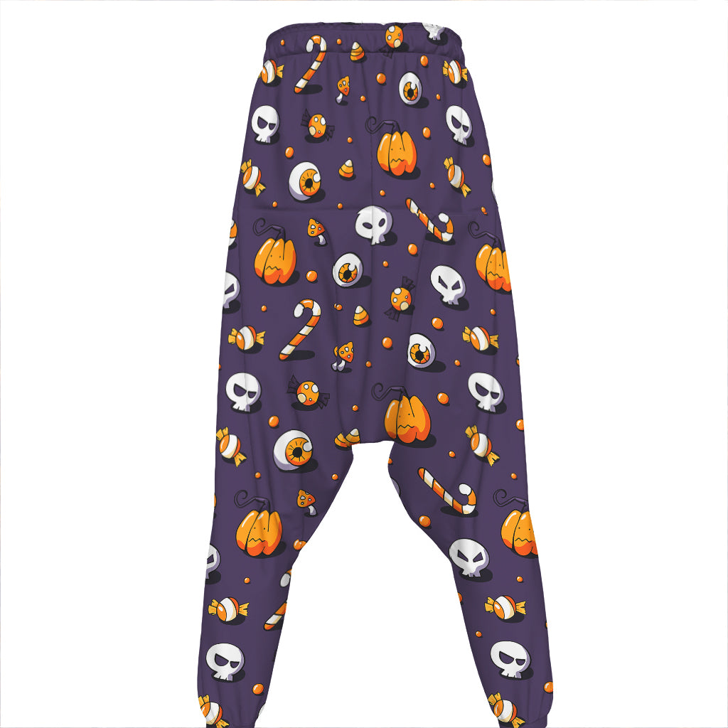 Halloween Eyeball Pattern Print Hammer Pants