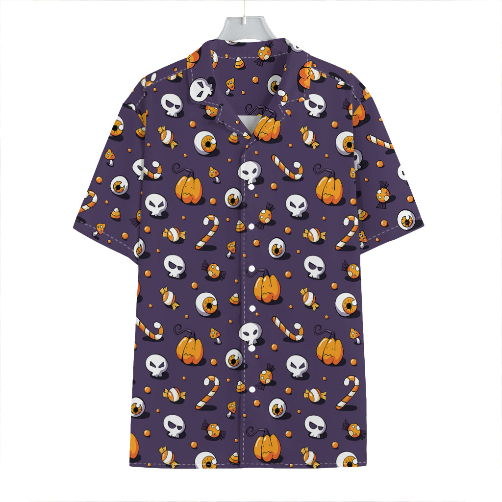 Halloween Eyeball Pattern Print Hawaiian Shirt