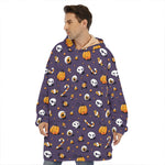 Halloween Eyeball Pattern Print Hoodie Blanket