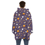 Halloween Eyeball Pattern Print Hoodie Blanket