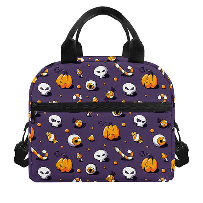 Halloween Eyeball Pattern Print Insulated Lunch Bag