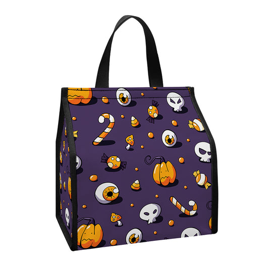 Halloween Eyeball Pattern Print Insulated Lunch Tote