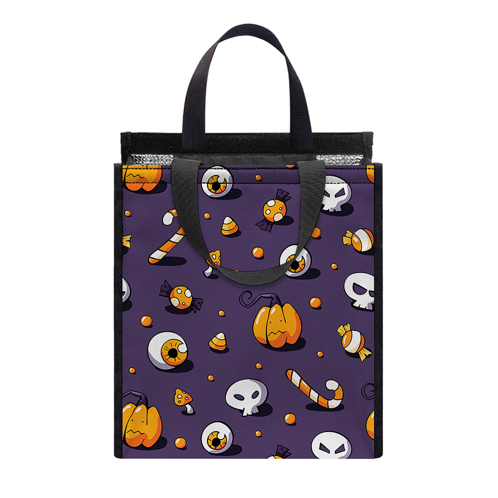 Halloween Eyeball Pattern Print Insulated Lunch Tote