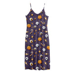 Halloween Eyeball Pattern Print Jersey Midi Cami Dress