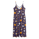 Halloween Eyeball Pattern Print Jersey Midi Cami Dress