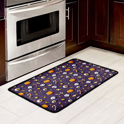 Halloween Eyeball Pattern Print Kitchen Mat