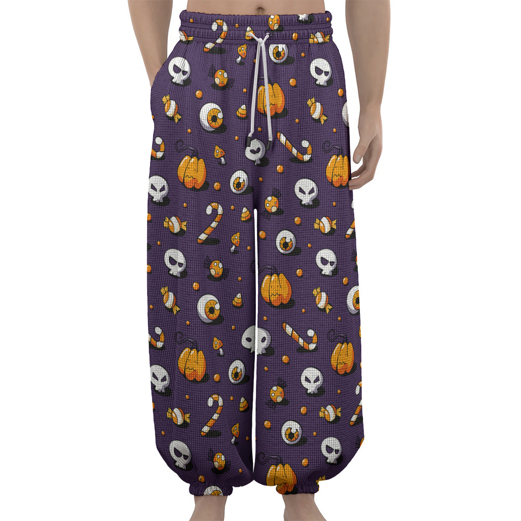 Halloween Eyeball Pattern Print Lantern Pants