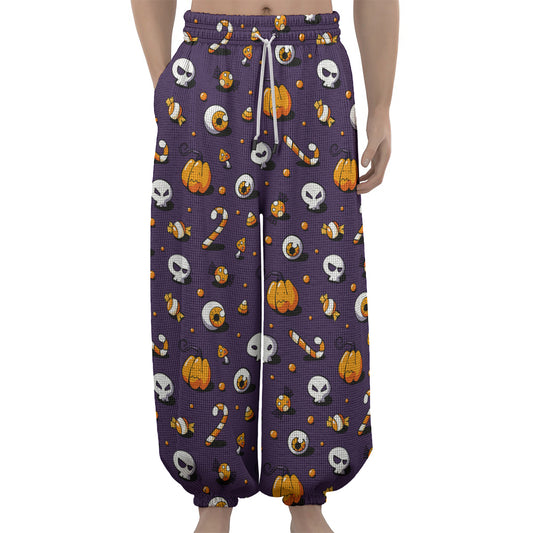 Halloween Eyeball Pattern Print Lantern Pants