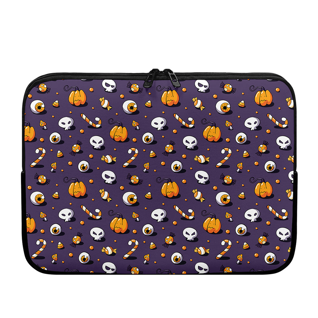 Halloween Eyeball Pattern Print Laptop Sleeve