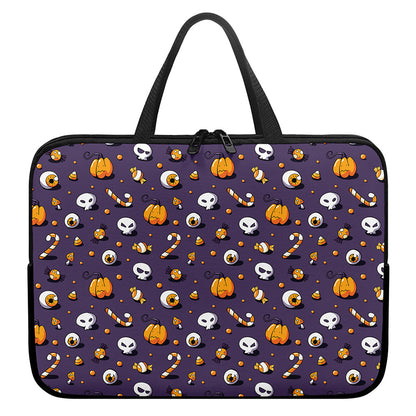 Halloween Eyeball Pattern Print Laptop Sleeve With Handle