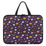 Halloween Eyeball Pattern Print Laptop Sleeve With Handle