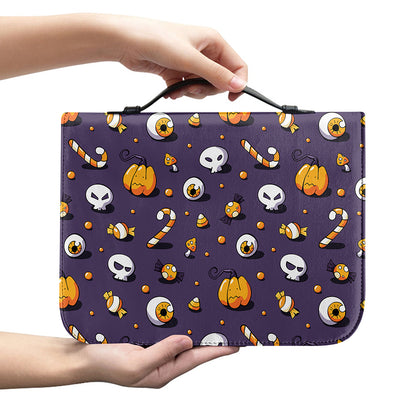 Halloween Eyeball Pattern Print Leather Bible Cover