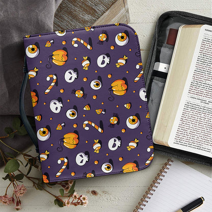 Halloween Eyeball Pattern Print Leather Bible Cover
