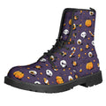 Halloween Eyeball Pattern Print Lace-Up Boots