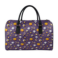 Halloween Eyeball Pattern Print Leather Duffel Bag