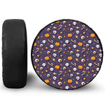 Halloween Eyeball Pattern Print Leather Spare Tire Cover