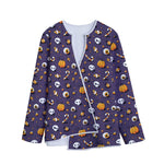 Halloween Eyeball Pattern Print Long Sleeve Short Coat