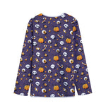 Halloween Eyeball Pattern Print Long Sleeve Short Coat