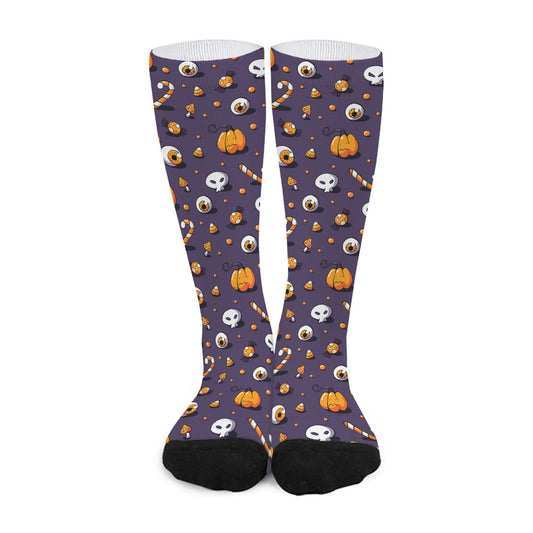 Halloween Eyeball Pattern Print Long Socks