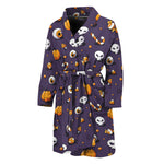 Halloween Eyeball Pattern Print Men's Bathrobe
