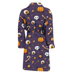 Halloween Eyeball Pattern Print Men's Bathrobe