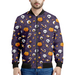 Halloween Eyeball Pattern Print Men's Bomber Jacket