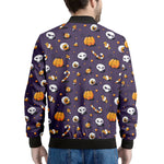 Halloween Eyeball Pattern Print Men's Bomber Jacket