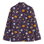 Halloween Eyeball Pattern Print Men's Cotton Blazer