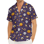 Halloween Eyeball Pattern Print Men's Deep V-Neck Shirt