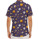Halloween Eyeball Pattern Print Men's Deep V-Neck Shirt