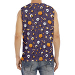 Halloween Eyeball Pattern Print Men's Fitness Tank Top