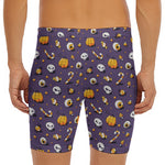 Halloween Eyeball Pattern Print Men's Long Boxer Briefs