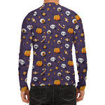 Halloween Eyeball Pattern Print Men's Long Sleeve Rash Guard