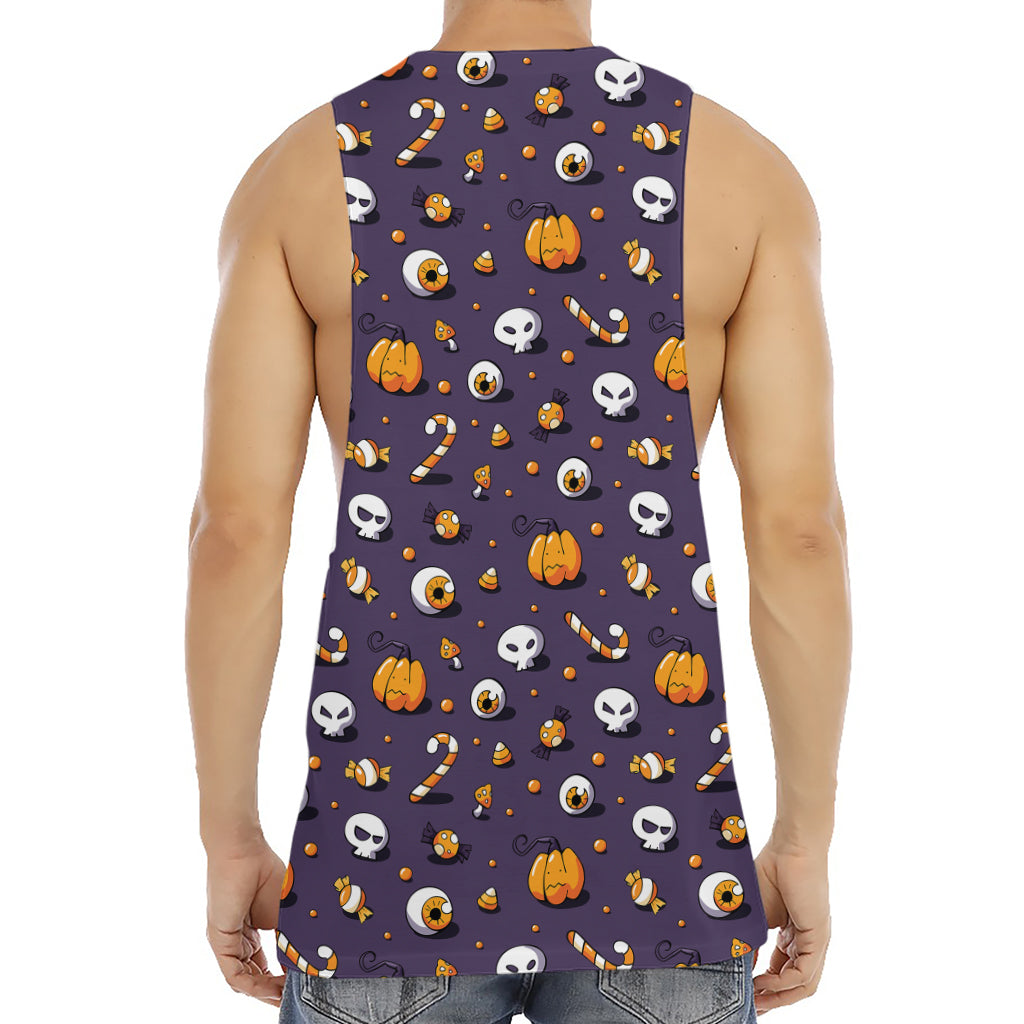 Halloween Eyeball Pattern Print Men's Muscle Tank Top