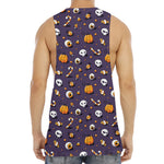 Halloween Eyeball Pattern Print Men's Muscle Tank Top