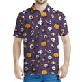Halloween Eyeball Pattern Print Men's Polo Shirt