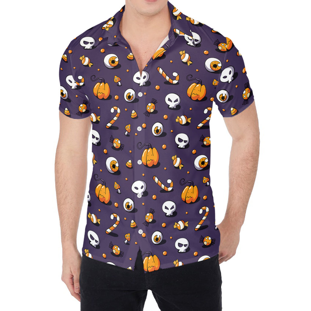 Halloween Eyeball Pattern Print Men's Shirt