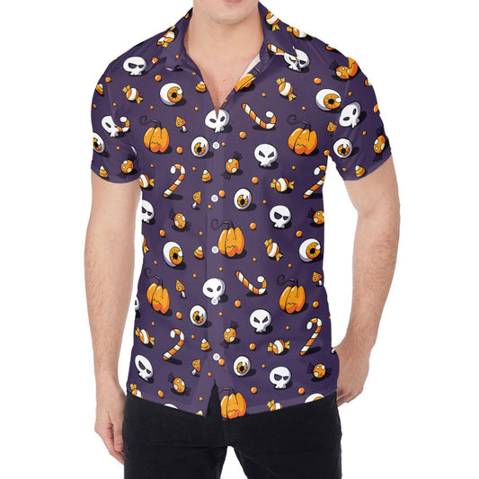 Halloween Eyeball Pattern Print Men's Shirt