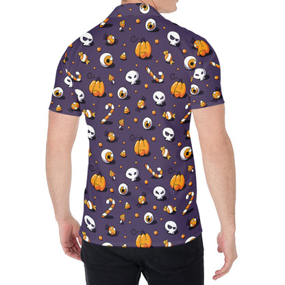 Halloween Eyeball Pattern Print Men's Shirt