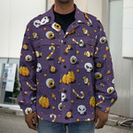 Halloween Eyeball Pattern Print Men's Shirt Jacket