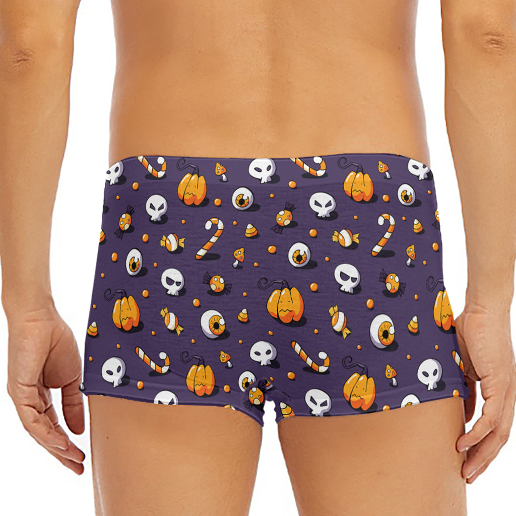 Halloween Eyeball Pattern Print Men's Short Boxer Briefs