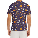 Halloween Eyeball Pattern Print Men's Short Sleeve Rash Guard