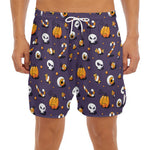 Halloween Eyeball Pattern Print Men's Split Running Shorts